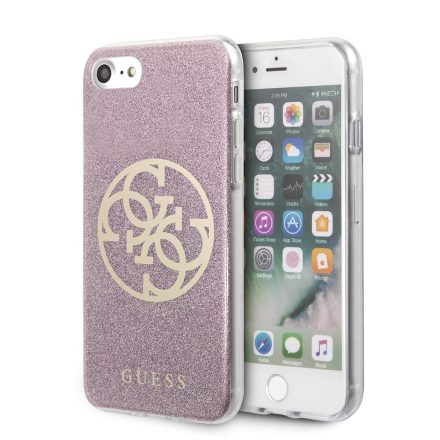 Apple iPhone 7/8/SE2 GUESS GUHCI8PCUGLPI Glitter TPU Hátlap - Rózsaszín