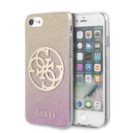Apple iPhone 7/8/SE2 GUESS GUHCI8PCUGLPGG Glitter TPU Hátlap - Rose Gold