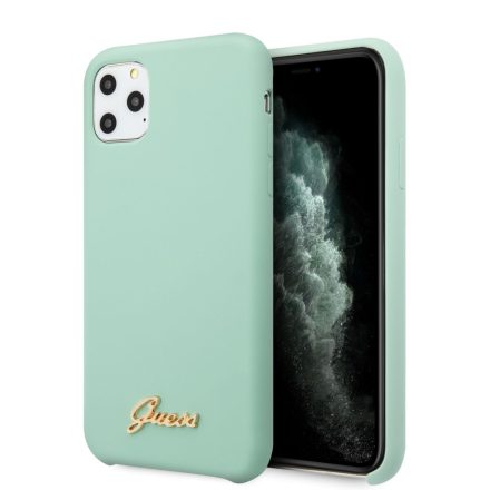 Apple iPhone 11 Pro GUESS GUHCN58LSLMGGR Liquid Silicon Hátlap - Menta