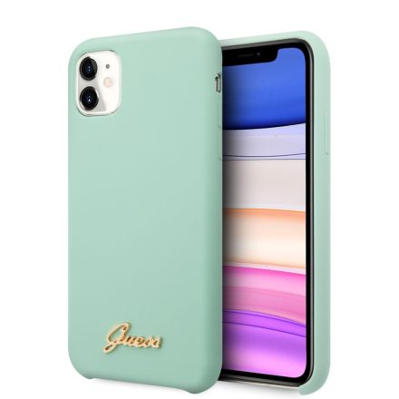 Apple iPhone 11 GUESS GUHCN61LSLMGGR Liquid Silicon Hátlap - Menta