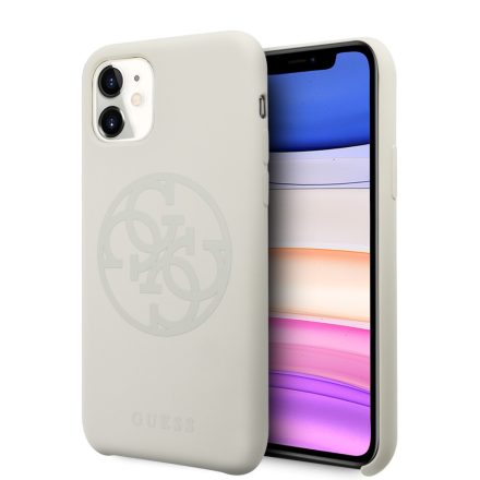 Apple iPhone 11 GUESS GUHCN61LS4GLG Liquid Silicon Hátlap - Fehér