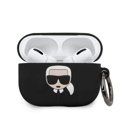 Apple Airpods Pro KARL LAGERFELD KLACAPSILGLBK Liquid Silicon Tartó - Fekete