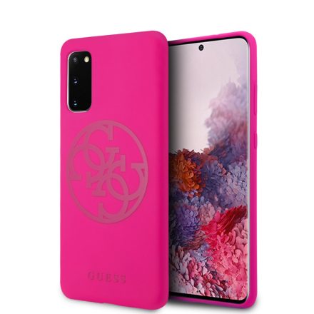 Samsung S20 GUESS GUHCS62LS4GFU Liquid Silicon Hátlap - Magenta