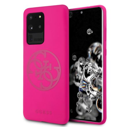 Samsung S20 Ultra GUESS GUHCS69LS4GFU Liquid Silicon Hátlap - Magenta