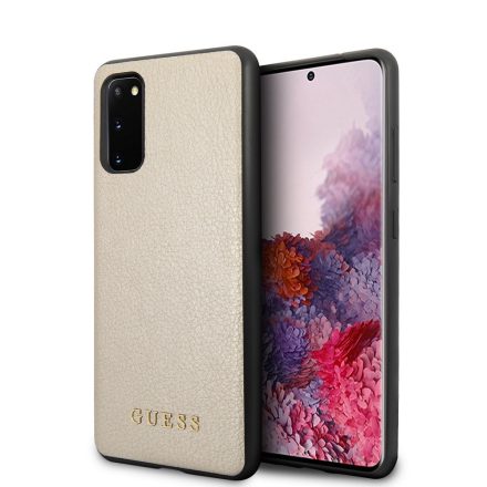 Samsung S20 GUESS GUHCS62IGLGO Bőr Hátlap - Arany