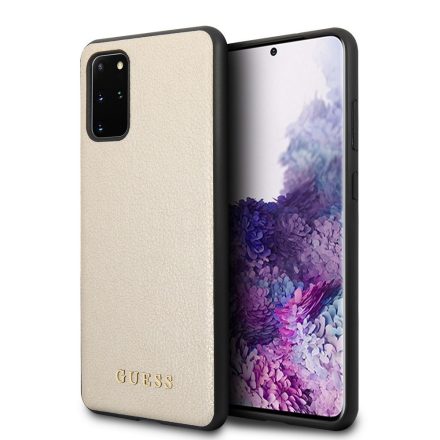Samsung S20 Plus GUESS GUHCS67IGLGO Bőr Hátlap - Arany