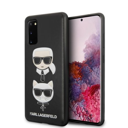 Samsung S20 KARL LAGERFELD KLHCS62KICKC Bőr Hátlap - Fekete