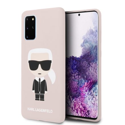 Samsung S20 Plus KARL LAGERFELD KLHCS67SLFKPI Liquid Silicon Hátlap - Rózsaszín