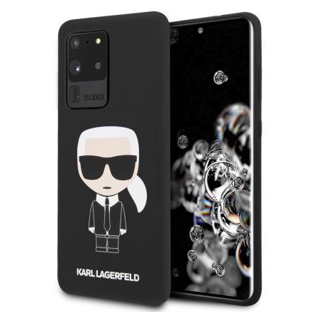 Samsung S20 Ultra KARL LAGERFELD KLHCS69SLFKBK Liquid Silicon Hátlap - Fekete