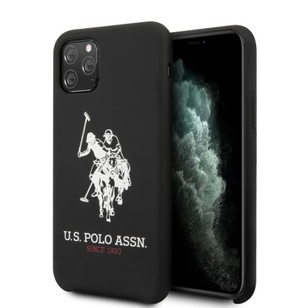 Apple iPhone 11 Pro Max U.S.Polo USHCN65SLHRBK Liquid Silicon Hátlap - Fekete