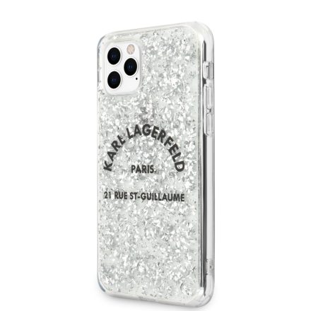 Apple iPhone 11 KARL LAGERFELD KLHCN61TRFGSL Glitter TPU Hátlap - Ezüst