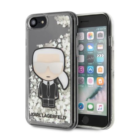 Apple iPhone 7/8/SE2 KARL LAGERFELD KLHCI8GLGIRKL Liquid Glitter TPU Hátlap - Átlátszó