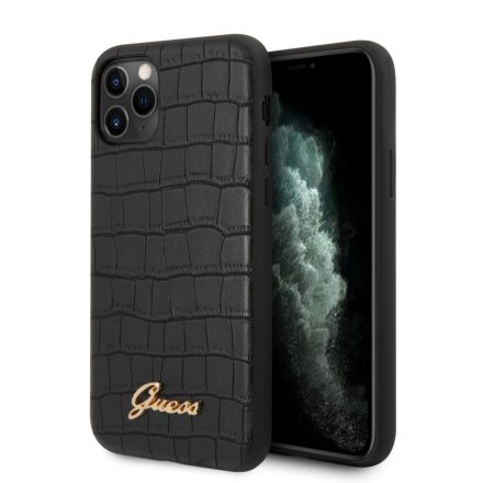 Apple iPhone 11 Pro Max GUESS GUHCN65PCUMLCRBK Hátlap - Fekete