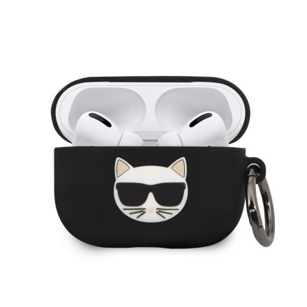 Apple Airpods Pro KARL LAGERFELD KLACAPSILCHBK Liquid Silicon Tartó - Fekete
