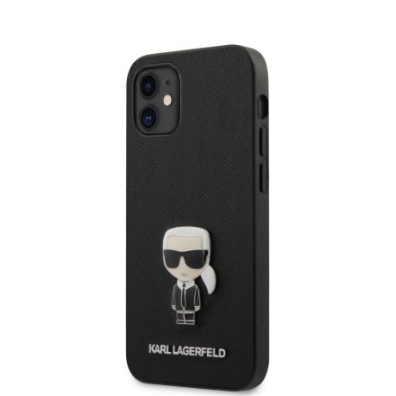 Apple iPhone 12 Mini KARL LAGERFELD KLHCP12SIKMSBK Hátlap - Fekete