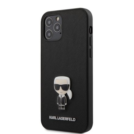 Apple iPhone 12 Pro Max KARL LAGERFELD KLHCP12LIKMSBK Hátlap - Fekete