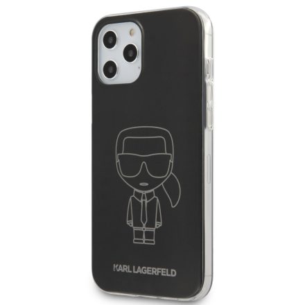 Apple iPhone 12/12 Pro KARL LAGERFELD KLHCP12MPCUMIKBK TPU Hátlap - Fekete