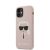 Apple iPhone 12 Mini KARL LAGERFELD KLHCP12SSLKHLP Liquid Silicon Hátlap - Púder Rózsaszín