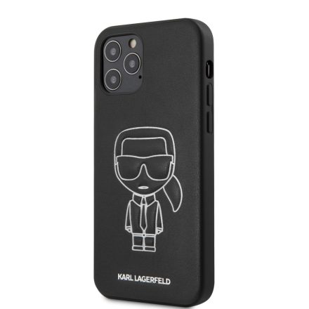 Apple iPhone 12 Pro Max KARL LAGERFELD KLHCP12LPCUIKWH Hátlap - Fekete