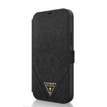 Apple iPhone 12 Mini GUESS GUFLBKSP12SVSATMLBK Könyvtok - Fekete