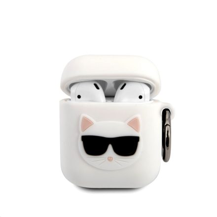 Apple Airpods 1/2 KARL LAGERFELD KLACA2SILCHWH Liquid Silicon Tartó - Fehér