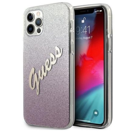 Apple iPhone 12 Pro Max GUESS GUHCNP12LPCUGLSPI Hátlap - Rózsaszín