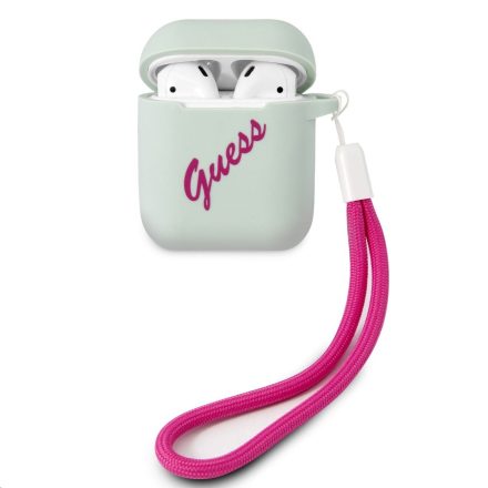 Apple Airpods 1/2 GUESS GUACA2LSVSBF Liquid Silicon Tartó - Világoskék