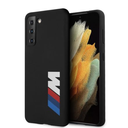 Samsung S21 Plus BMW BMHCS21MMSLBLBK Liquid Silicon Hátlap - Fekete