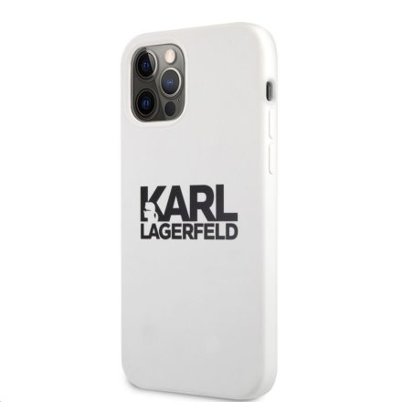 Apple iPhone 12/12 Pro KARL LAGERFELD  KLHCP12MSLKLWH Liquid Silicon Hátlap - Fehér