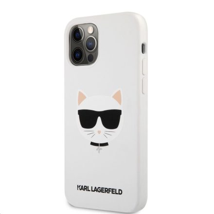 Apple iPhone 12 Pro Max KARL LAGERFELD KLHCP12LSLCHWH Liquid Silicon Hátlap - Fehér