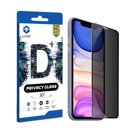 Apple iPhone 12 Pro Max Lito D+ Privacy 2.5D Full Üvegfólia - Fekete