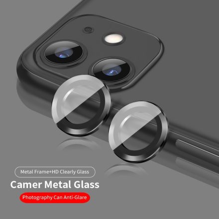 Apple iPhone 11 Lito S+ 3D Fém Kameravédő Üvegfólia - Grafit
