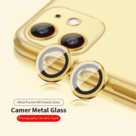 Apple iPhone 11 Pro/11 Pro Max Lito S+ 3D Fém Kameravédő Üvegfólia - Arany