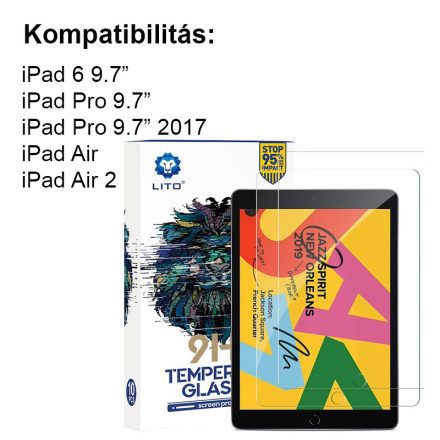 Apple iPad 6/iPad Pro/Air/Air 2 9.7'' Lito 0.33mm 9H Üvegfólia