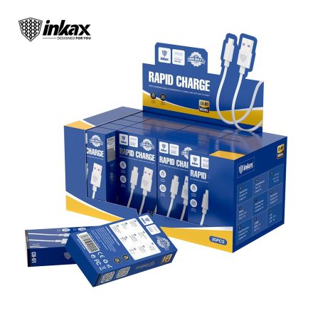 INKAX CB-01 20 Darabos 2.1A Micro USB1M Adatkábel - Fehér