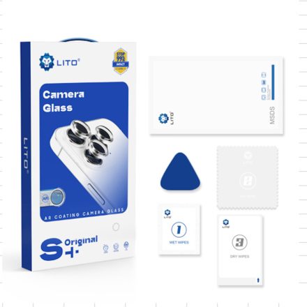 Apple iPhone 13 Mini/13 Lito S+ original AR 3D Fém Kameravédő Üvegfólia - Piros