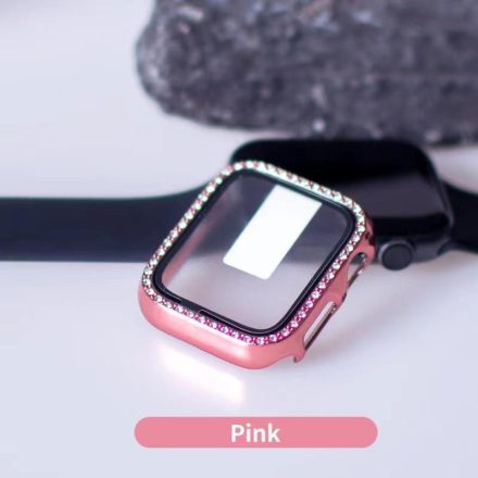 iWatch 7/8/9 41mm Lito S+ Köves Üveg Előlap - Rózsaszín