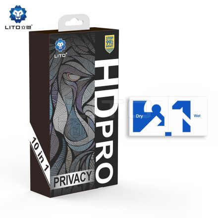 Apple iPhone 11 Pro Max/XS Max Lito HD Pro ESD Privacy 2.5D Full Üvegfólia - Fekete