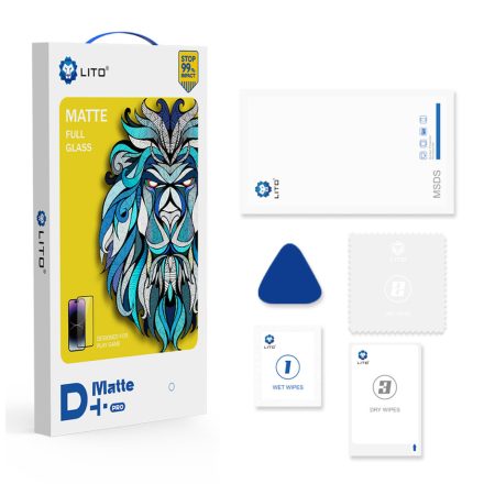 Apple iPhone 12/12 Pro Lito D+ PRO ESD Matt 2.5D Full Üvegfólia - Fekete