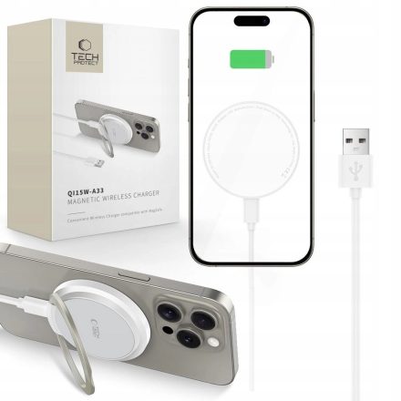 Tech-Protect QI15W-A33 15W MagSafe Töltő - Fehér
