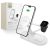 Tech-Protect QI15W-A41 3in1 MagSafe Asztali Töltő + Led Esti Fény - Fehér