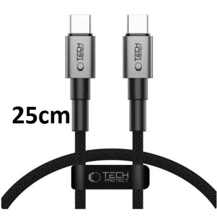 Tech-Protect UltraBoost 60W USB Type-C 25cm Adatkábel - Fekete