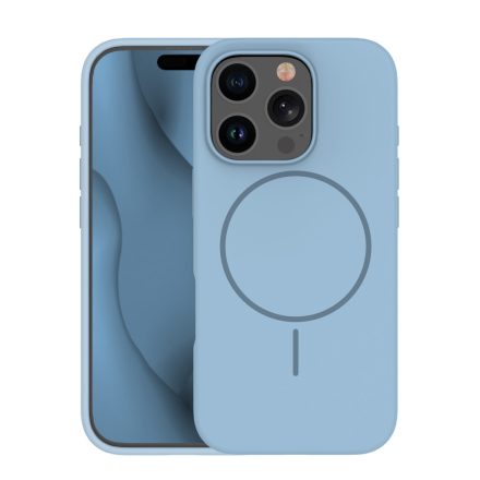 Apple iPhone 12/12 Pro Silicon Magsafe Hátlap - Világoskék