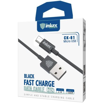 INKAX CK-61 Micro USB 1M Adatkábel - Fekete