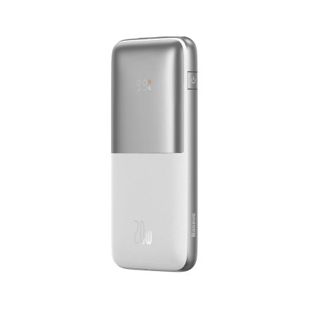 Baseus Bipow Pro Digital 20W PD QC 3.0 + PD 10000 mAh Powerbank - Fehér