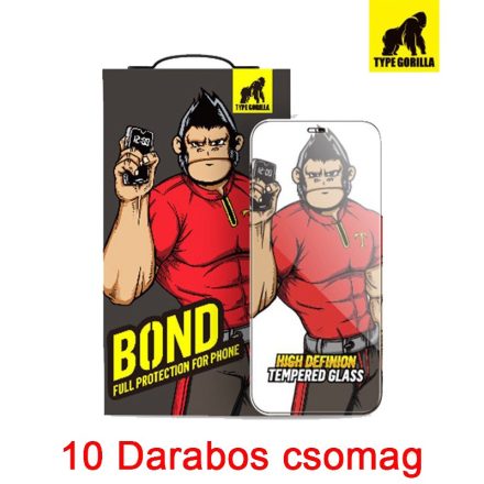 Apple iPhone 12 Mini TG Bond Narrow Border 2.5D Silk Full 10 Darabos 2.5D Full Üvegfólia - Fekete