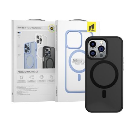 Apple iPhone 13 Pro Max TG Frosted Anti-Drop Magsafe Hátlap - Fekete