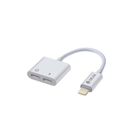 Devia EH017 Lightning/Lightning Audió és Töltő Adapter - Fehér