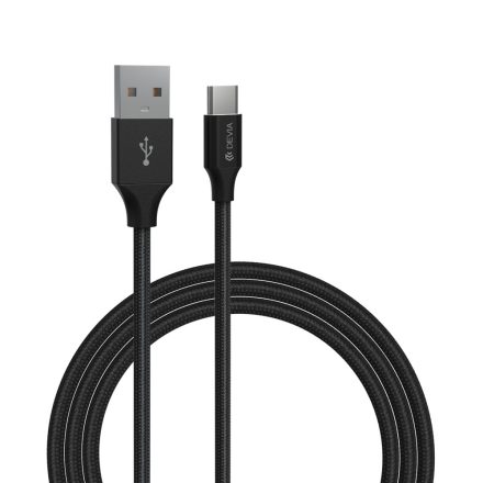 DEVIA EC308 Gracious 2.1A USB Type-C 2M Adatkábel - Fekete