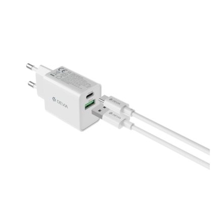 Devia A843 Smart PD 30W Hálózati Töltőfej - Fehér